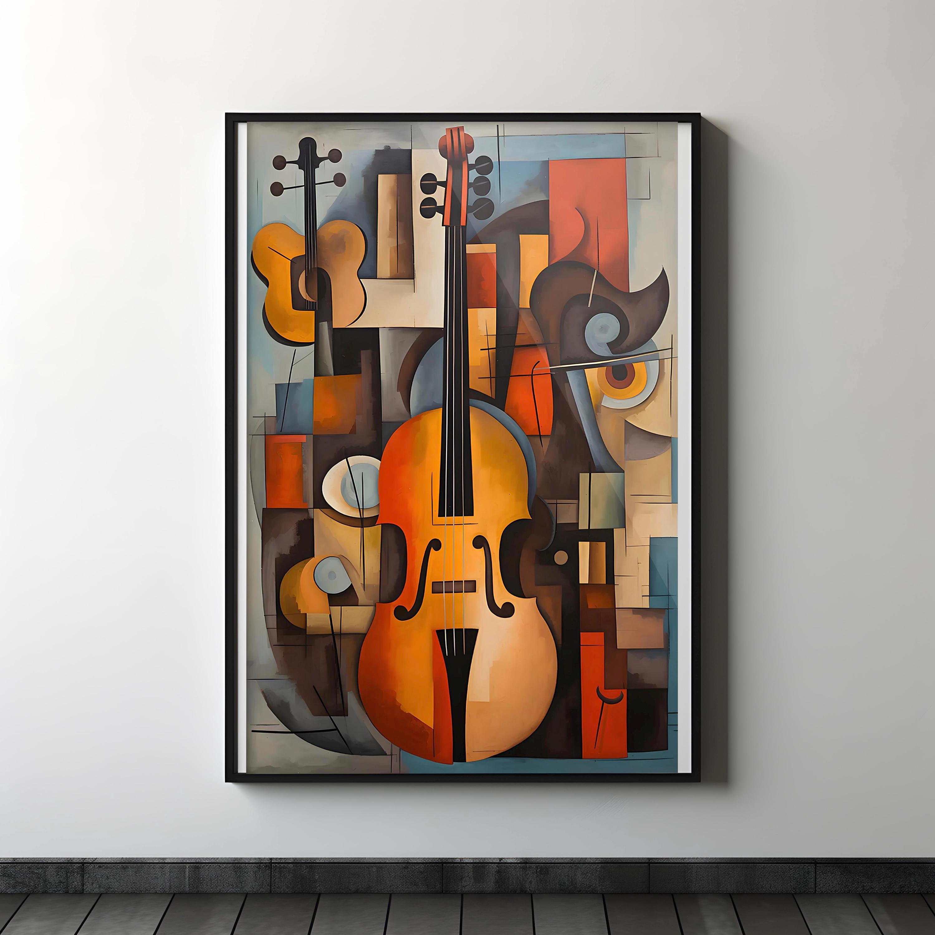 Violin Canvas Print, Abstract Musical Notes, Modern Home Decor - Etsy