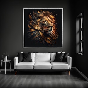 Lion Portrait Canvas Print: Cotton Wall Art