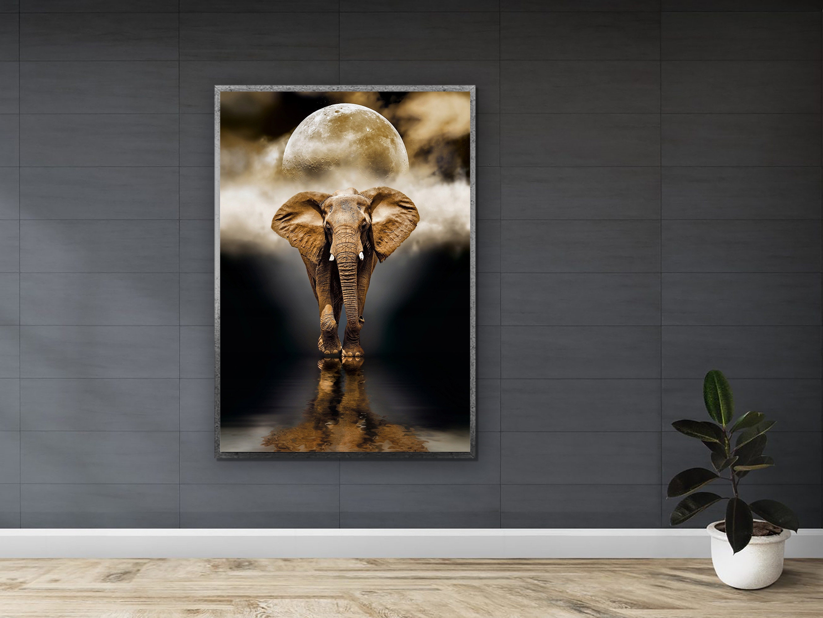 Elephant Wall Art Prints, Elephant Canvas Painting, Animal Canvas Art