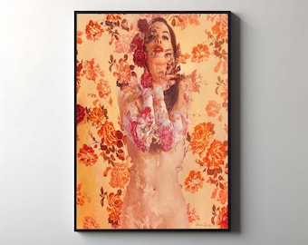 Floral Fashion Woman Canvas Art Print