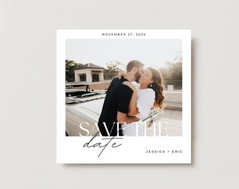 Minimalist Save The Date Digital Download, Save The Date Canva Template, Editable Modern Save The Date Invitation, DIY Instant Download