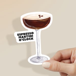 Espresso Martini Aufkleber | Laptopaufkleber | Sticker | Journaling | Notizen | Dekorieren | Girly Sticker | Glas | Party | Sommer