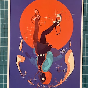 Stampa Spider-man Miles Morales | Into the Spider-Verse Across the Spider-Verse Fanart Illustrazione decorativa Marvel Supereroi Stile anime