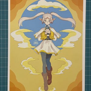 Stampa Sousou no Frieren | Frieren: Oltre la fine del viaggio | Illustrazione decorativa Fanart Anime | Regalo d'arte Otaku