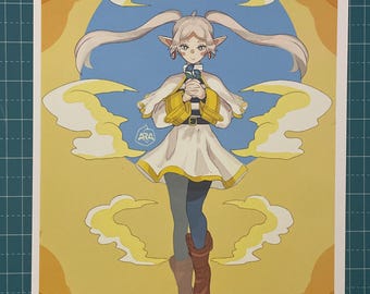 Afdrukken Sousou geen Frieren | Frieren: Voorbij het einde van de reis | Fanart Anime decoratieve illustratie | Otaku kunst cadeau