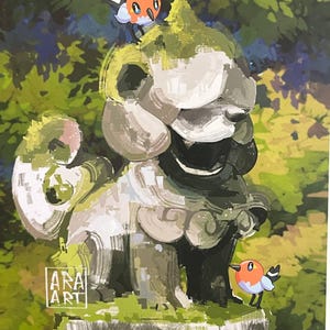 Print Pokemon Growlithe Illustration Fanart Anime