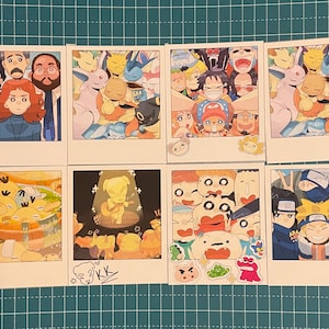 Stampa foto istantanea, One Piece, Animal Crossing, Pokémon (La città incantata), Shin Chan, Eeveeluzioni, Severance, Naruto | Fan art anime
