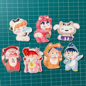 Adesivi Shin Chan, Kazama, Nene, Masao, Bochan, Himawari, Nebado – Adesivi kawaii chibi per pigiama party