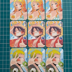 Stampa fotocard One Piece: Monkey D. Luffy, Zoro, Roronoa, Nami. Presto ne arriveranno altre... Poster decorativo OTAKU, Gamer