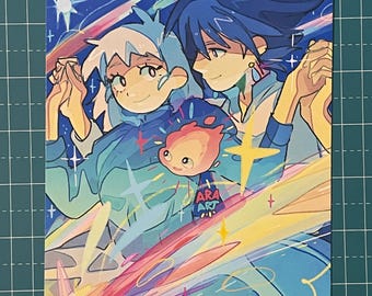 Tryck av det rörliga slottet från Howl | Fanart-tryck | Howl, Sophie och Calcifer | Anime Studio Ghibli Chibi-dekoration