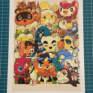 Stampa Animal Crossing Cozy. Tom Nook, Isabelle, Celeste, Blathers, Daisy Mae, KK slider Brewster Tokakeke Figaro Canela, Flick, C.J.