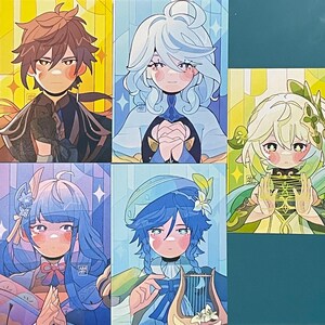 Stampa Genshin Impact Raiden Shogun, Zhongli, Focalors (Furina), Venti, Nahida. Presto ne arriveranno altri... Poster decorativo OTAKU, Gamer