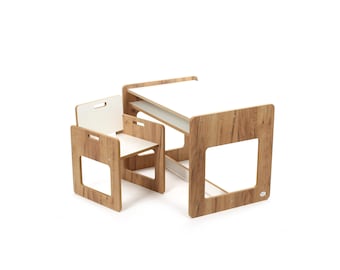 Kindertisch und -stuhl, Montessori-Tisch, Tisch- und Stuhlset, Montessori-Stuhl, Montessori-Kindertisch aus Holz, Zeichentisch für Kinder