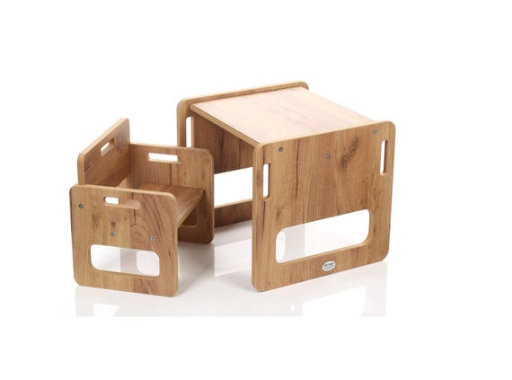 Children's table and chair 1-3 year, Montessori Table, Table and Chair Set , Montessori Chair, Montessori Kids Wooden Table