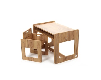 Kindertisch und -stuhl, Montessori-Tisch, Tisch- und Stuhlset, Montessori-Stuhl, Montessori-Kindertisch aus Holz, Zeichentisch für Kinder