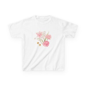 Floral Baby Tee: Cottagecore Flower Print, Soft Cotton Y2k Top image 4