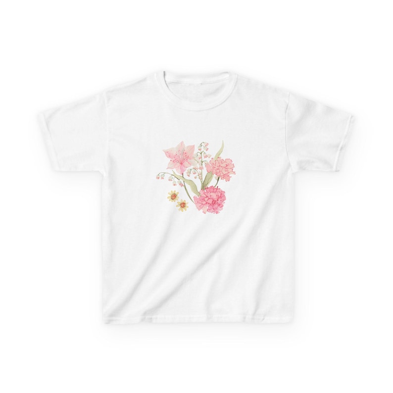 Floral Baby Tee: Cottagecore Flower Print, Soft Cotton Y2k Top image 4