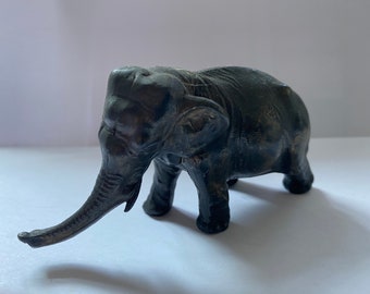 Meiji? Elephant cast with extended trunk & wrinkled skin