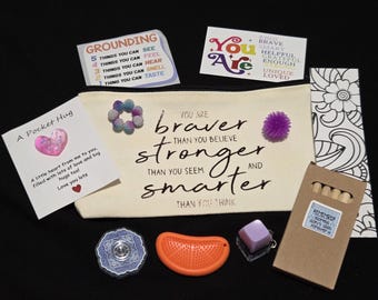 Kit de relajación para aliviar la ansiedad: juguetes antiestrés, piedra para la ansiedad, herramientas para calmarse.