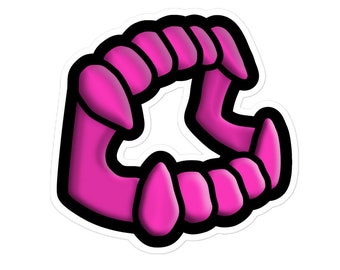 Pink Vampire Fang Sticker