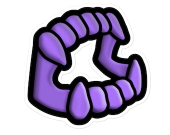 Purple Vampire Fang Sticker