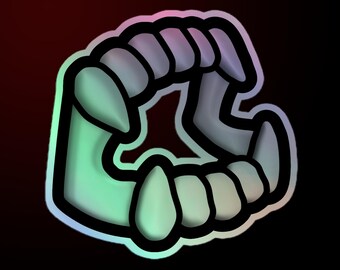 Holographic Vampire Fang Sticker