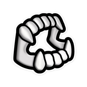 Classic White Vampire Fangs Sticker