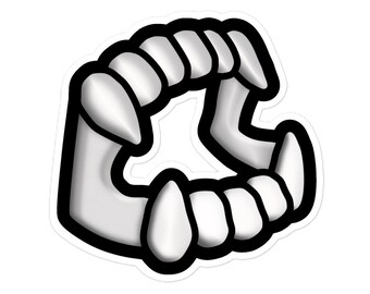 Classic White Vampire Fangs Sticker