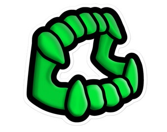 Green Vampire Fang Sticker