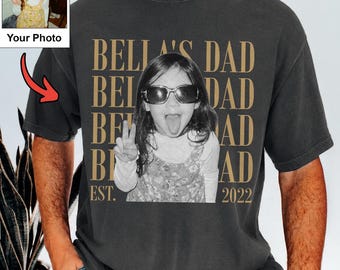 Camiseta personalizada com foto do pai, camiseta personalizada para o seu pai, camiseta com foto personalizada do pai, presente para o Dia dos Pais, camiseta vintage.