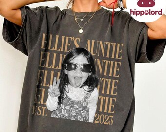T-shirt personnalisé pour tante, T-shirt photo personnalisé pour tante, T-shirt année de création, Cadeau pour tante, T-shirt photo personnalisé avec nom, T-shirt vintage pour tante