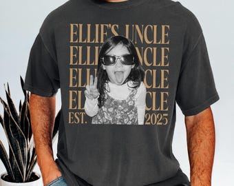 Custom Uncle Photo Shirt, Personalized Uncle Gift From Niece, Custom Name & Year Shirt, First Time Uncle Gift, Father's Day Tee