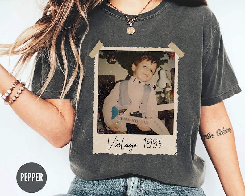 Custom Vintage Photo And Year Shirt, Custom Shirt With Picture Personalized 30th Birthday Gift Vintage 30th Birthday Party Vintage Est Shirt