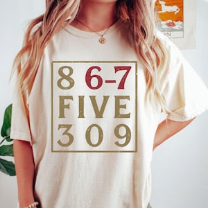 867 Five 309 Shirt Lustiges 80er Jahre Retro T-Shirt Beunruhigt Vintage Stil Grafik Top Klassischer Song Referenz Shirt Nostalgische Musik Liebhaber Geschenk