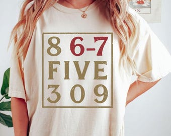 867 Five 309 shirt grappig 80s retro T-shirt noodlijdende vintage stijl grafische top klassiek lied referentieshirt nostalgische muziekliefhebber cadeau