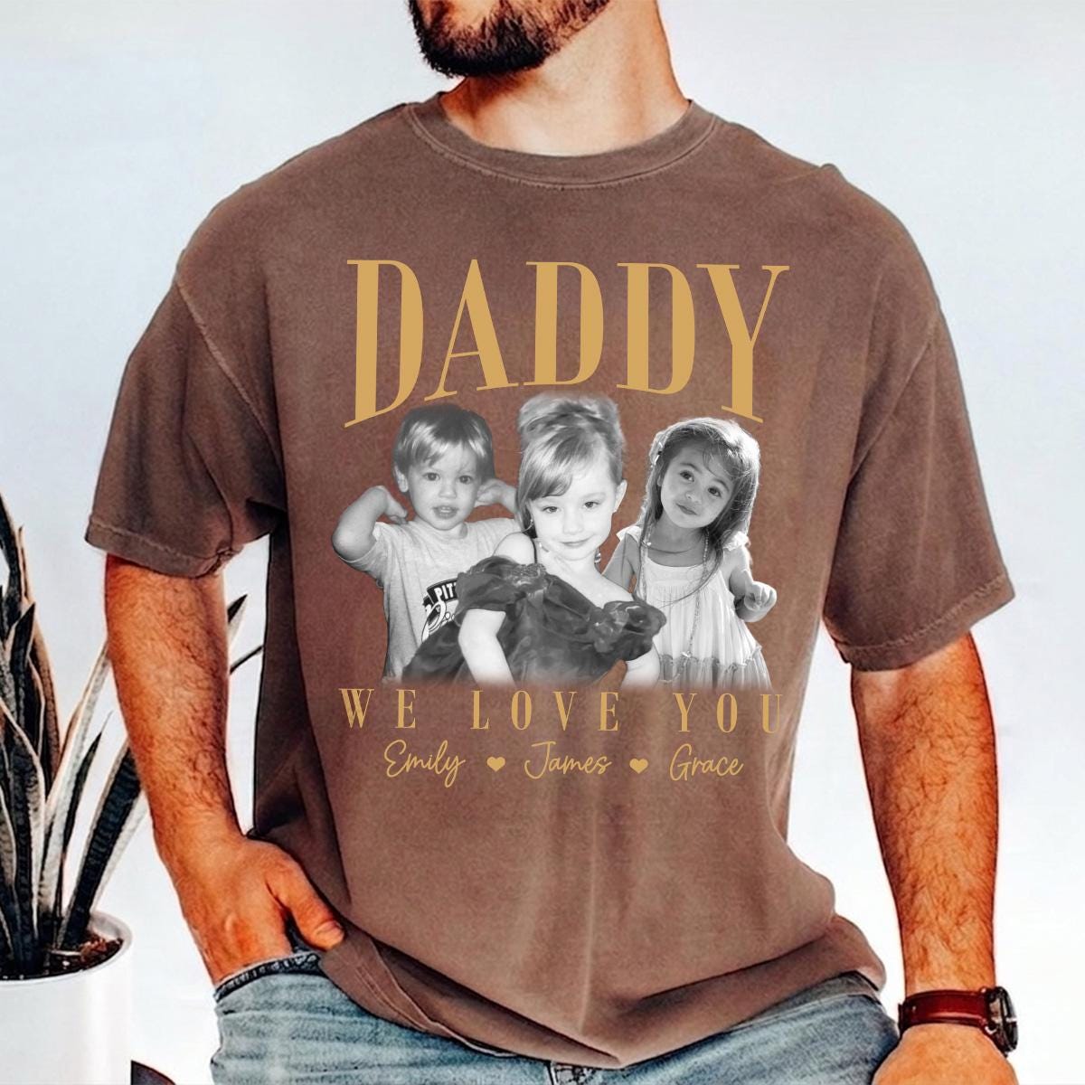 Custom Daddy Photo Shirt Personalized Dad Gift From Kids Best Daddy ...
