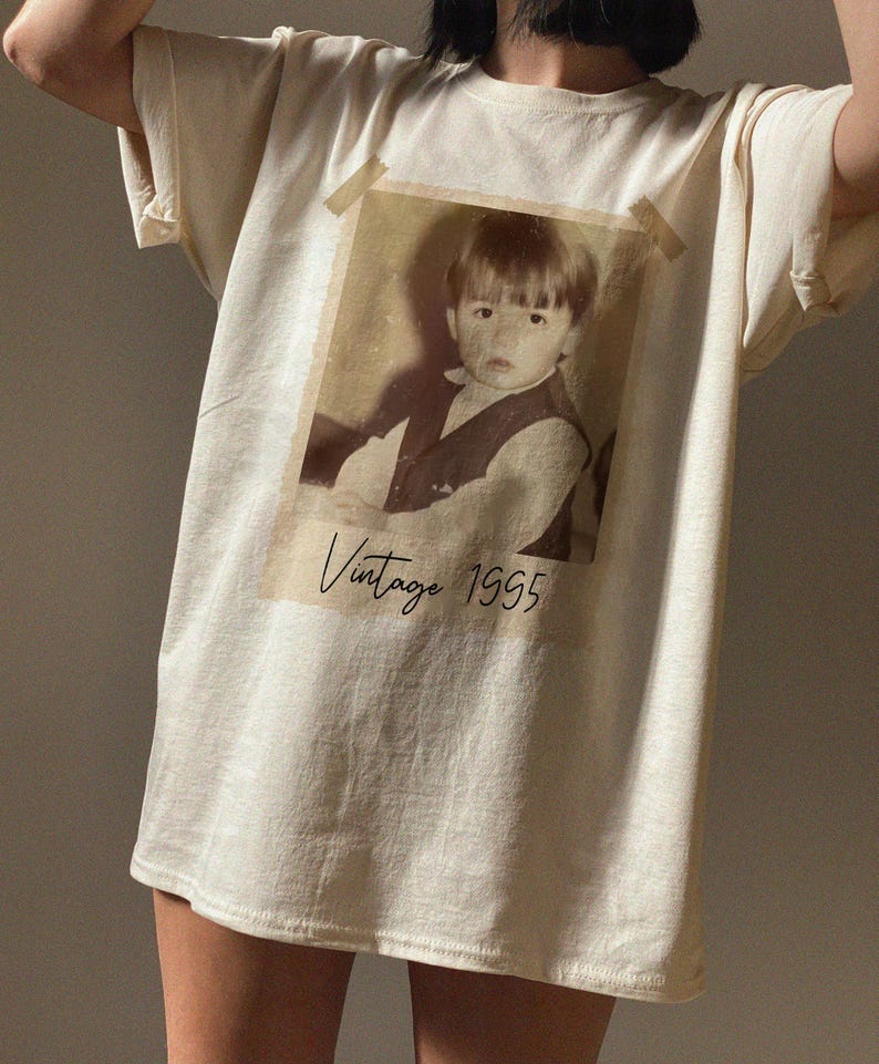 Custom Vintage Photo And Year Shirt, Custom Shirt With Picture Personalized 30th Birthday Gift Vintage 30th Birthday Party Vintage Est Shirt