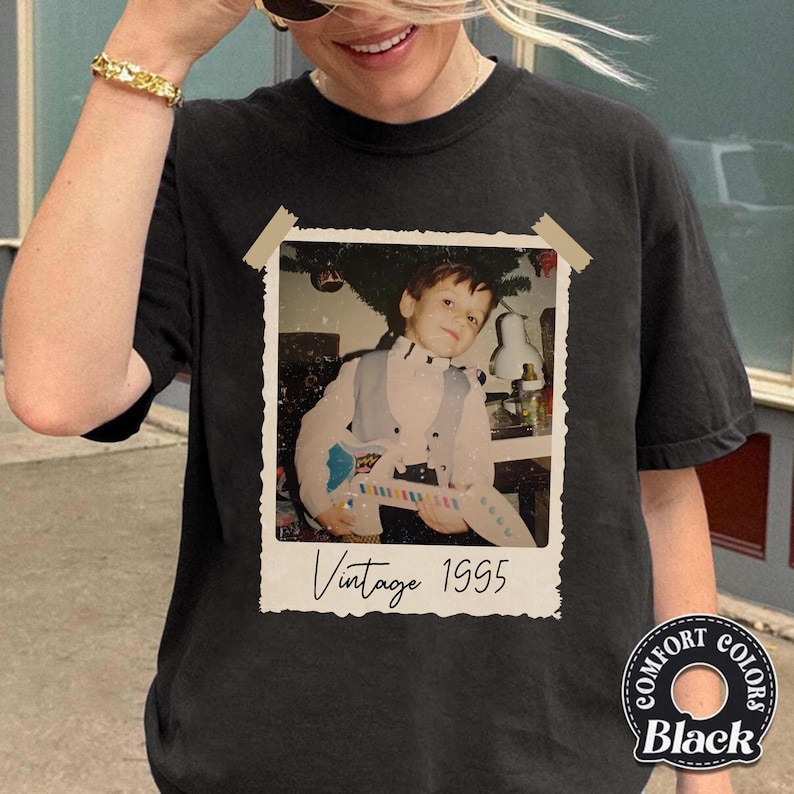 Custom Vintage Photo And Year Shirt, Custom Shirt With Picture Personalized 30th Birthday Gift Vintage 30th Birthday Party Vintage Est Shirt