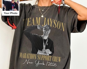 Personalized Marathon Support Crew Photo Shirt, Custom Team Name City and Year, Matching Tee, Runner Cheer Squad Gift