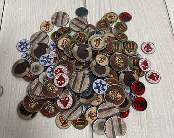 Metal tokens for the game Dead of Winter - A Crossroads Game & Dead of Winter - The Long Night