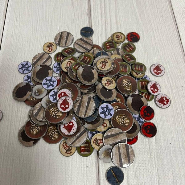 Metal tokens for the game Dead of Winter - A Crossroads Game & Dead of Winter - The Long Night