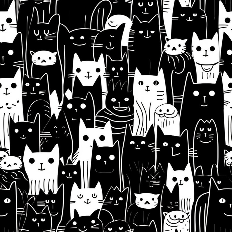 Seemless Cats Digital Paper : Printable Scrapbook Patterns - Etsy