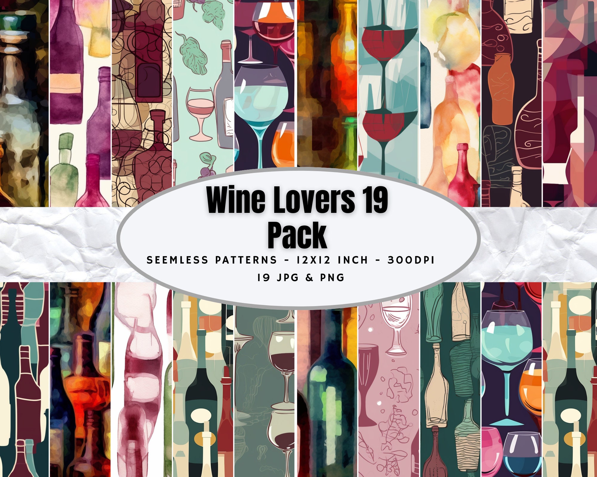 Seemless Wine Digital Paper : Printable, Scrapbook, Patterns, and More ...