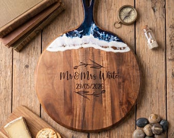 Custom Charcuterie Board, Personalized Engagement Gift for Couple, Engraved Wedding Present, Housewarming Anniversary Gift