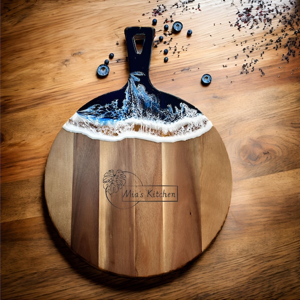 Gepersonaliseerde Charcuterie Board, Ocean Resin CheeseBoard, Cadeaus voor het paar, Verlovingscadeau, Huwelijkscadeau, Verjaardagscadeau, Inwijdingsfeest Cadeau