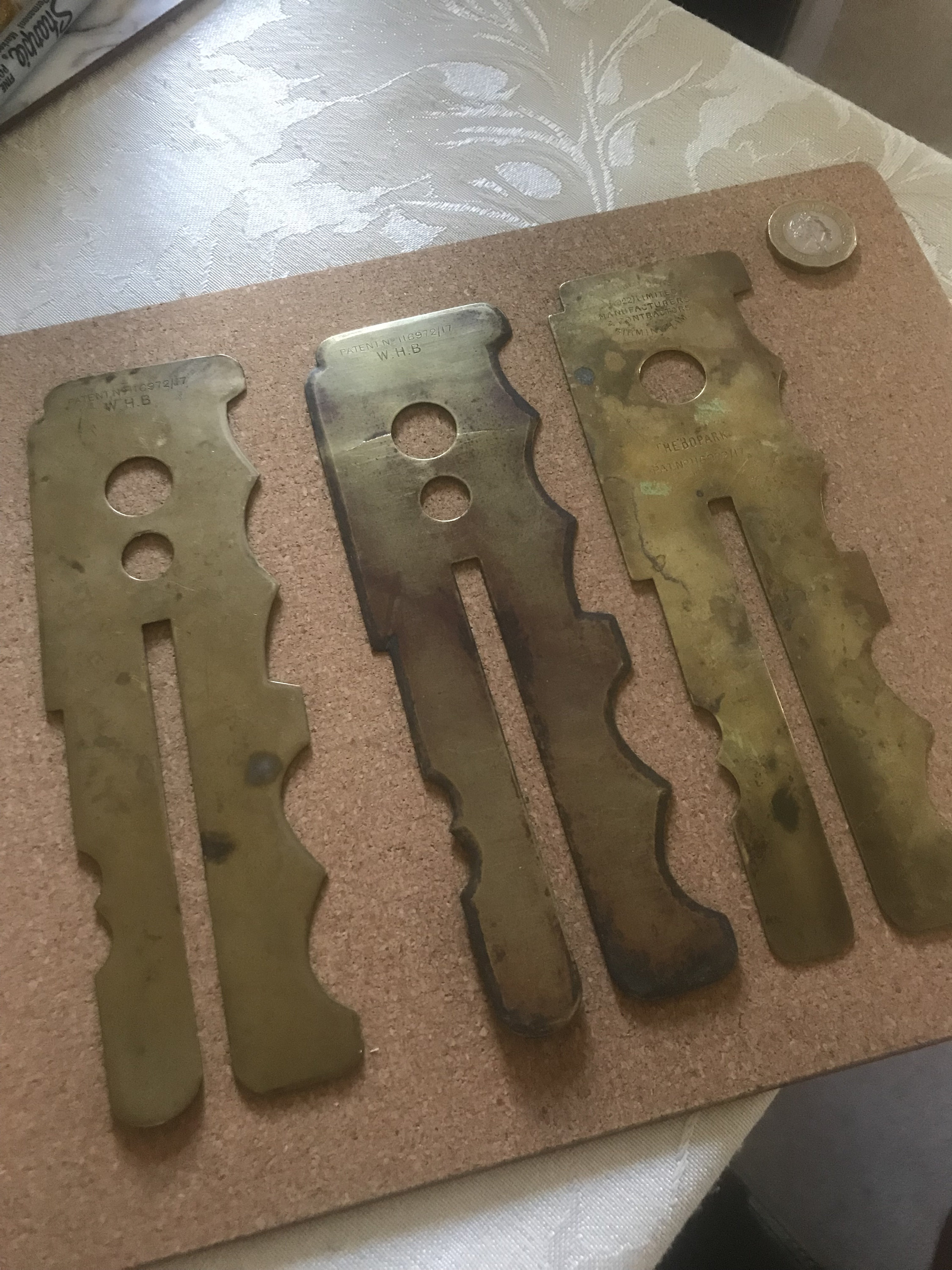 X3 Vintage Military Solid Brass Button Cleaner Polisher Protector 6