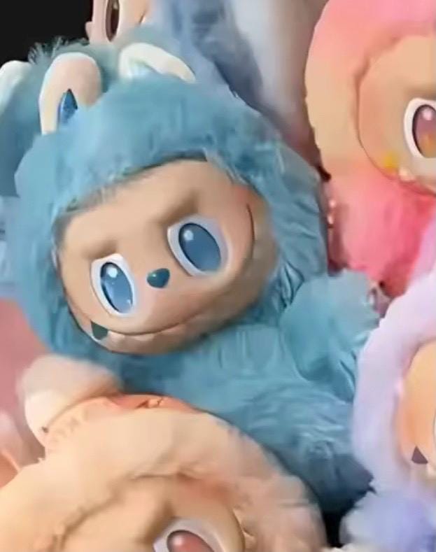 Pop Mart Labubu Cute soft Toy New fluffy Labubu toy new Keyring key chain For Labubu V3 Blue version Toy Cute Monster Keychain Toys new