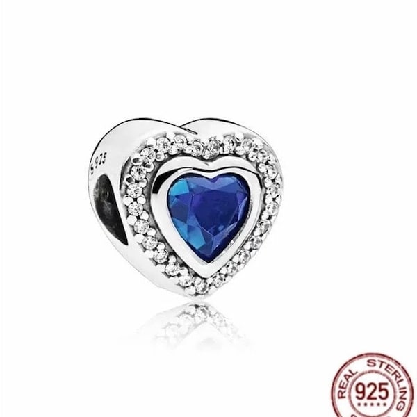 Genuine 925 Silver Blue Heart charm comes with a lovely cute velvet bag Titanic Blue Ocean Heart Movie Jack Rose