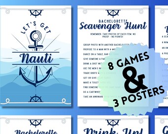 LETS GET NAUTI/Nautical/Boat/Beach - Bachelorette Multi Game Pack