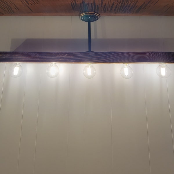Wood Beam Light Fixture Etsy